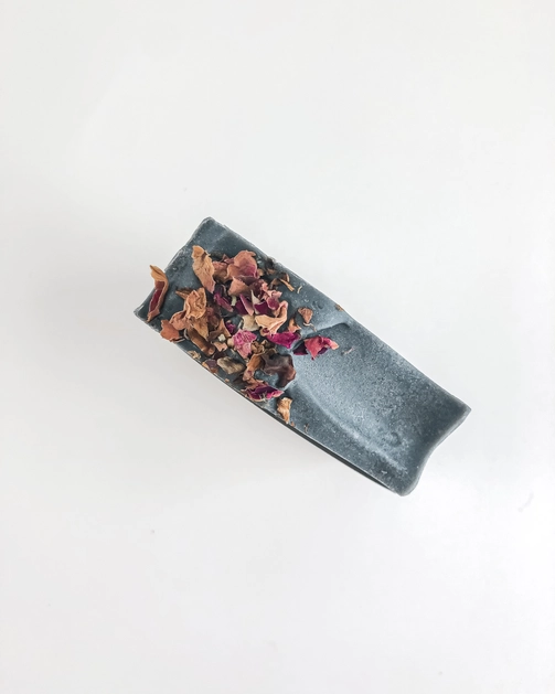 "Charcoal Rose Body + Face Bar" seem from above