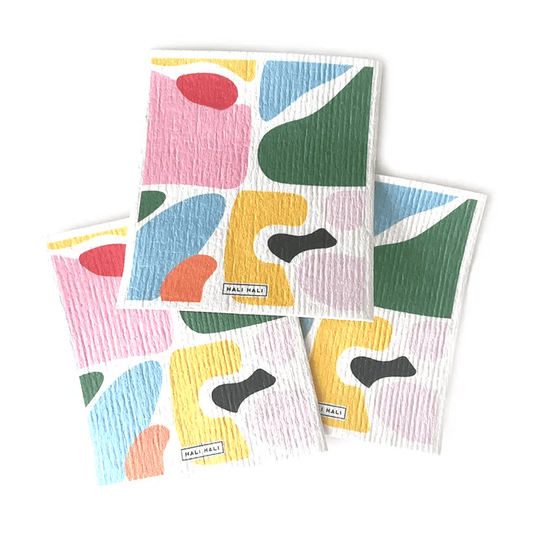 3pc Set of Reusable Dishcloths in It's giving JOY! print