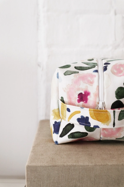 Zoom of makeup bag in Sierra Florals, a colourful floral print