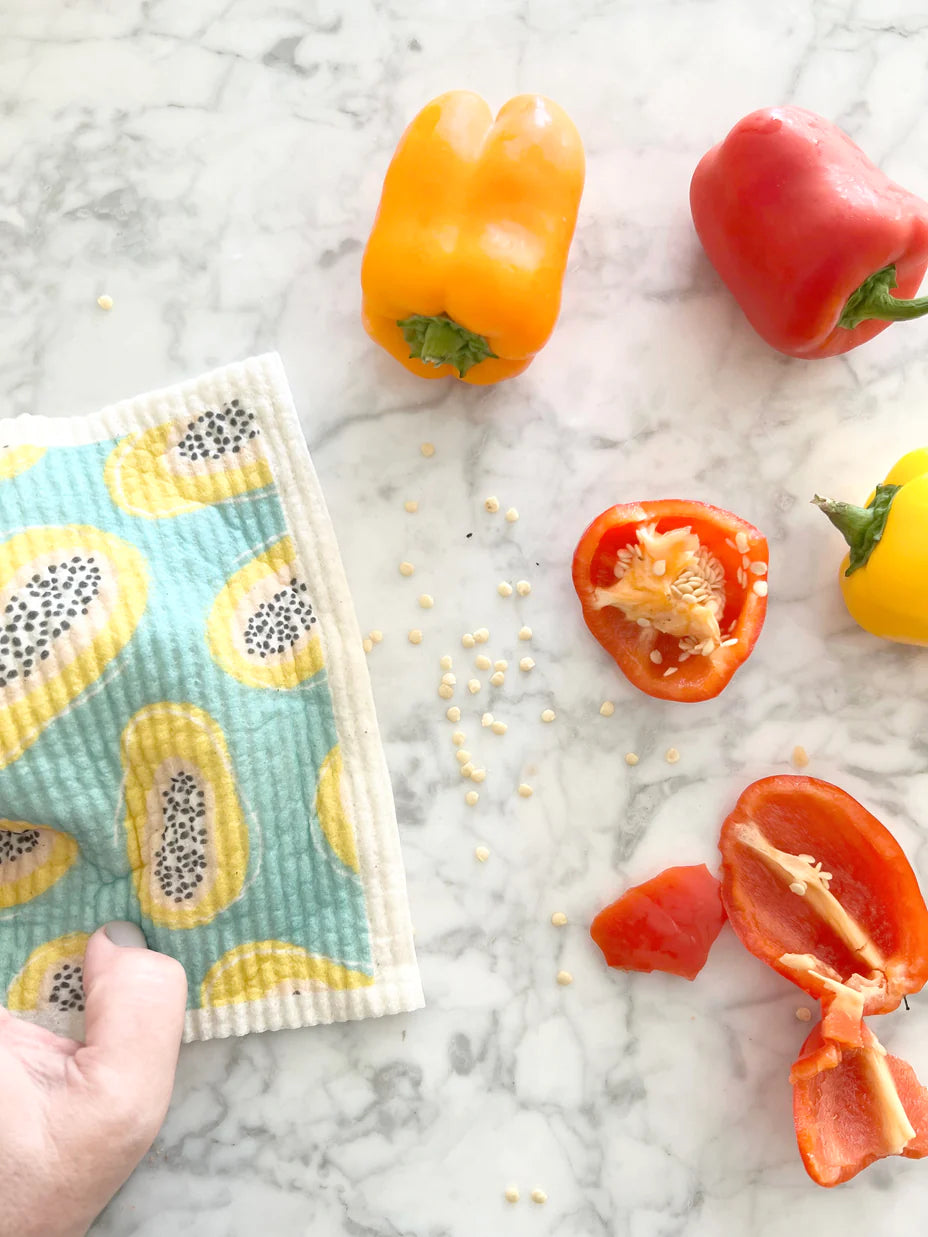 Papaya Party Reusable Dishcloth (Set of 3)